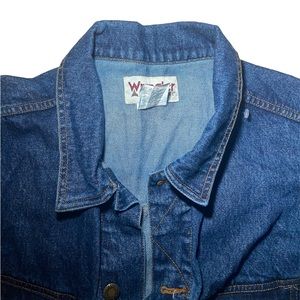 Wrangler Rugged Wear Mens Cotton Vintage VTG Button Up Denim Jean Jacket XXL